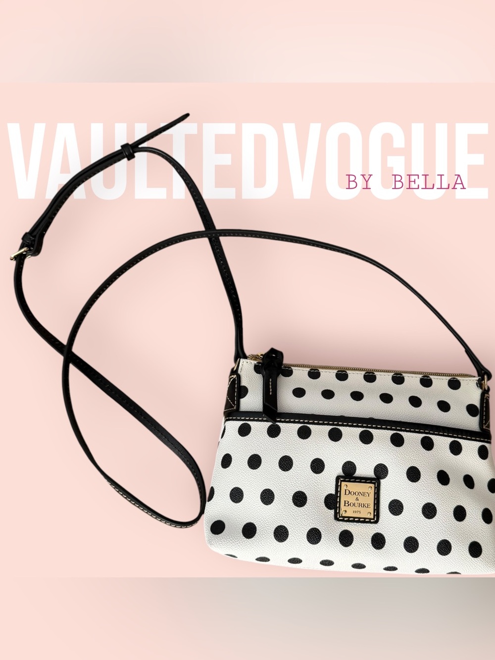 Dooney & Bourke Black and White Polka Dot Crossbody